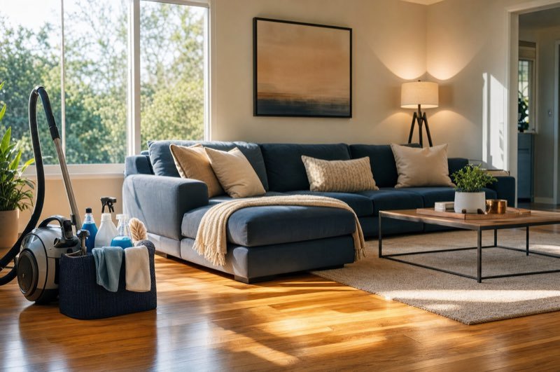 A spotless living room after a professional clean