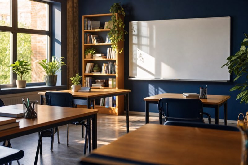 A bright modern tutoring classroom