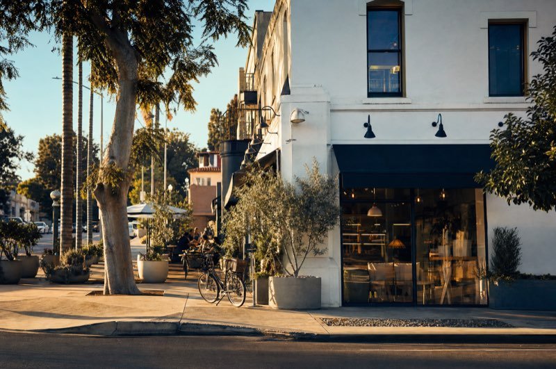 An independent neighbourhood business street corner