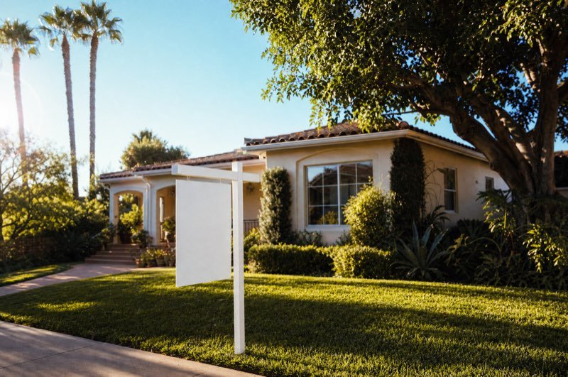 An open-house sign outside a Southern California home